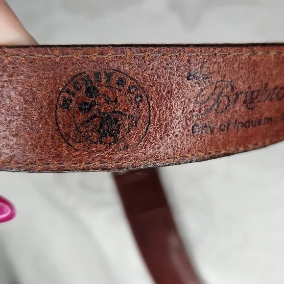 Brighton Mickey Mouse Train Lizard Print Belt Size 32 - Picture 8 of 13